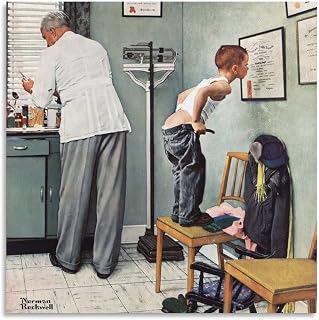 35+ Norman Rockwell Painting on Canvas Before The Shot by Norman Rockwell American Vintage Canvas Art Poster and Wall Art Picture Print Modern Family Bedroom Decor Posters 20x20inch(50x50cm)