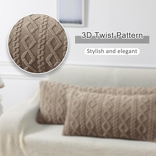 Miniatura 4 de Juego de 2 fundas de almohada de terciopelo de pelo corto de felpa suave, fundas de cojín decorativas para sofá para dormir, cojines decorativos,