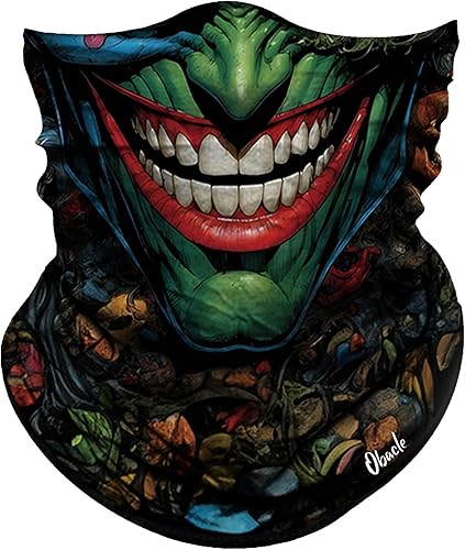 Miniatura 54 de Obacle - Tapabocas con cuello polar y de estilo de pañuelo contra el polvo y el sol para hombre y mujer Calavera Azul Ojo y Nariz