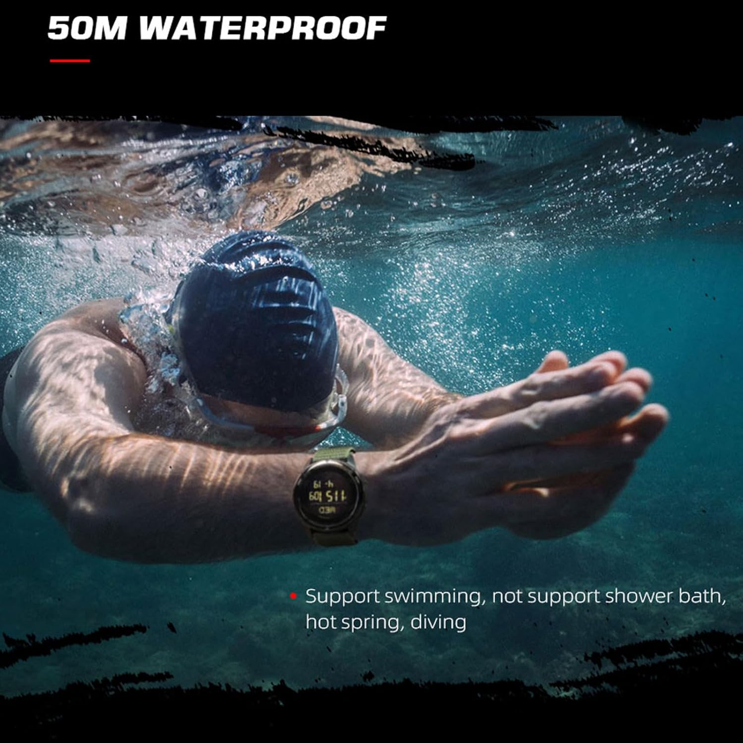 findtime Survival Watche Compass Step Counter 5ATM Waterproof with Carbon Fibre Nylon Strap Lightweight Durable for Hiking Swimming Exercise Military Tactical Outdoor Designer