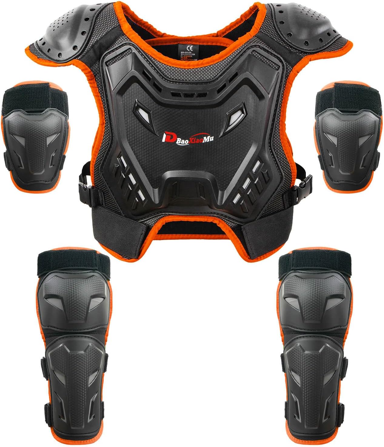 Kids Dirt Bike Gear, Youth Motocross Armor Protective Vest Suit，Children Chest Back Knee Elbow Protection for Cycling ATV