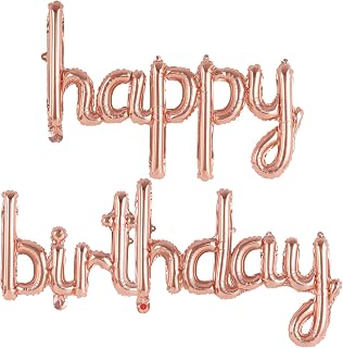 Rose Gold Connected Letters Birthday Banner