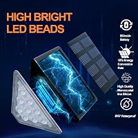 CILIENG Napelemes Lépcsővilágítás 9 LED-del - IP67 Vízálló Kültéri Lámpák, Meleg Fehér 2700K, 600mAh Akkumulátor, Kerti Útvilágítás Lépcsőkh 6