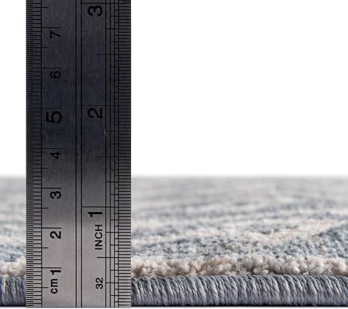 Miniatura 5 de Unique Loom Eco Trellis Collection - Alfombra de área, nativo (Runner 2 pies 0 pulgadas x 8 pies 0 pulgadas, azul puertomarfil)