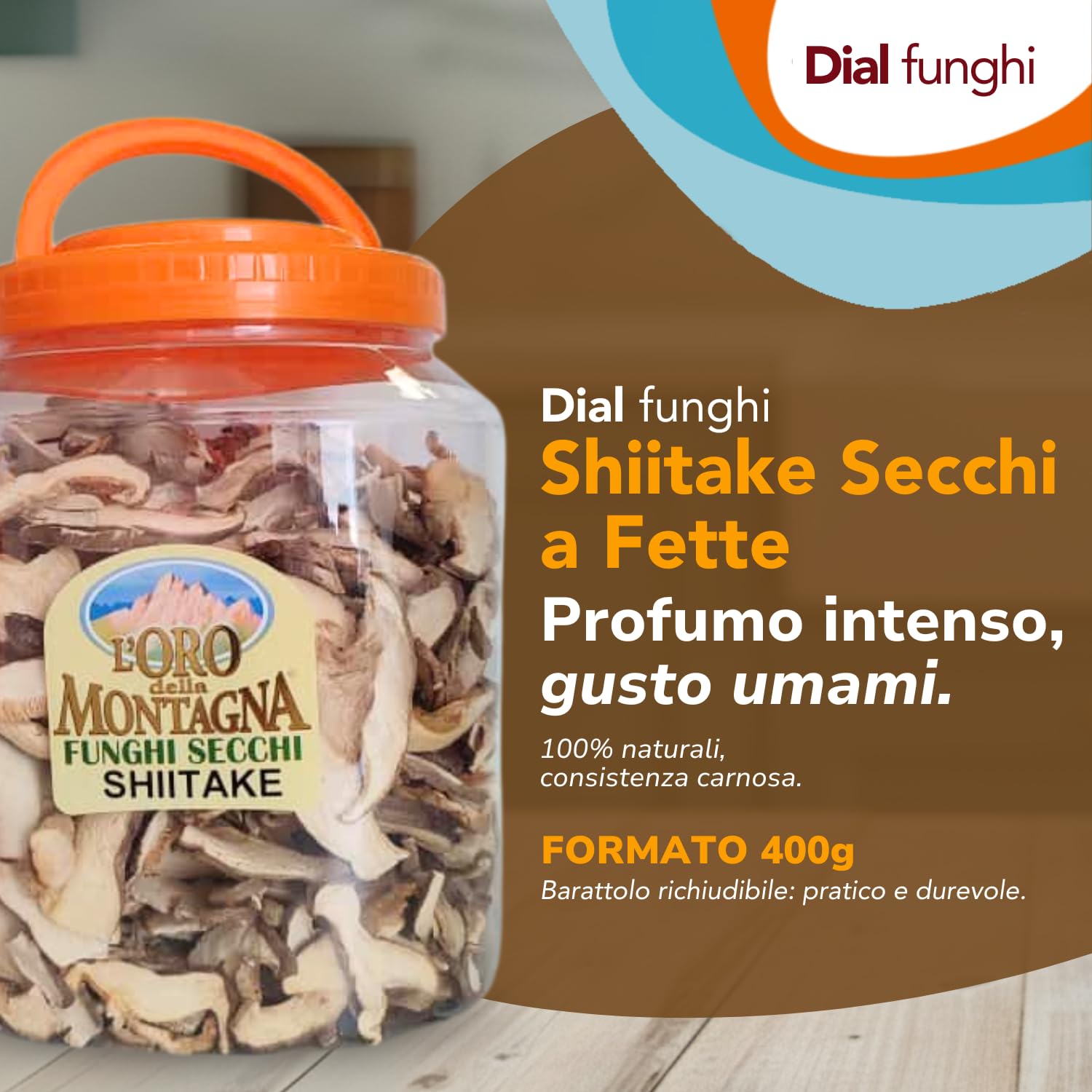 Funghi Shiitake Secchi a Fette Oro della Montagna 400g – Profumo Intenso, Gusto Umami – Ideali per cucina asiatica, ramen, zuppe, brodi, wok – 100% Naturali