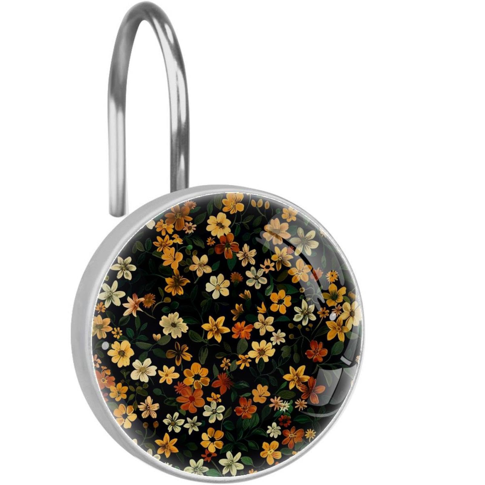 Crochets pour rideau de douche cristal floral pour ambiance rétro