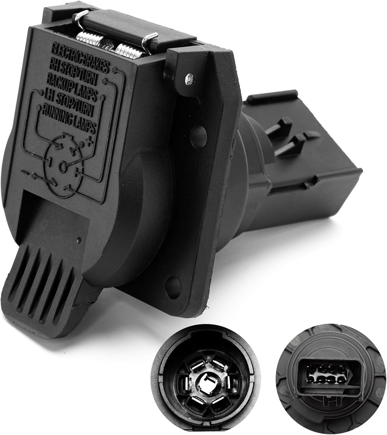 56038366AB Rear 7-Way Trailer Tow Connector Compatible with 1998-2009 Dodge Ram 1500 2500 3500，Fit for Chrysler Jeep Cherokee 7 Pin Trailer Plug Harness Accessories Replace#56038366 56038366AB