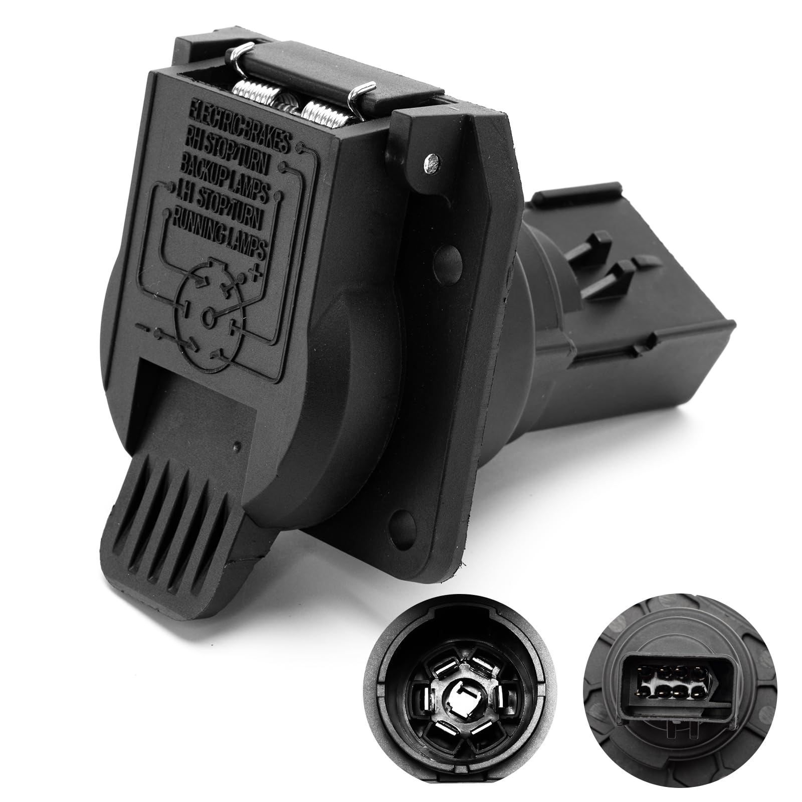 Photo 1 of 56038366AB Rear 7-Way Trailer Tow Connector Compatible with 1998-2009 Dodge Ram 1500 2500 3500?Fit for Chrysler Jeep Cherokee 7 Pin Trailer Plug Harness Accessories Replace#56038366 56038366AB