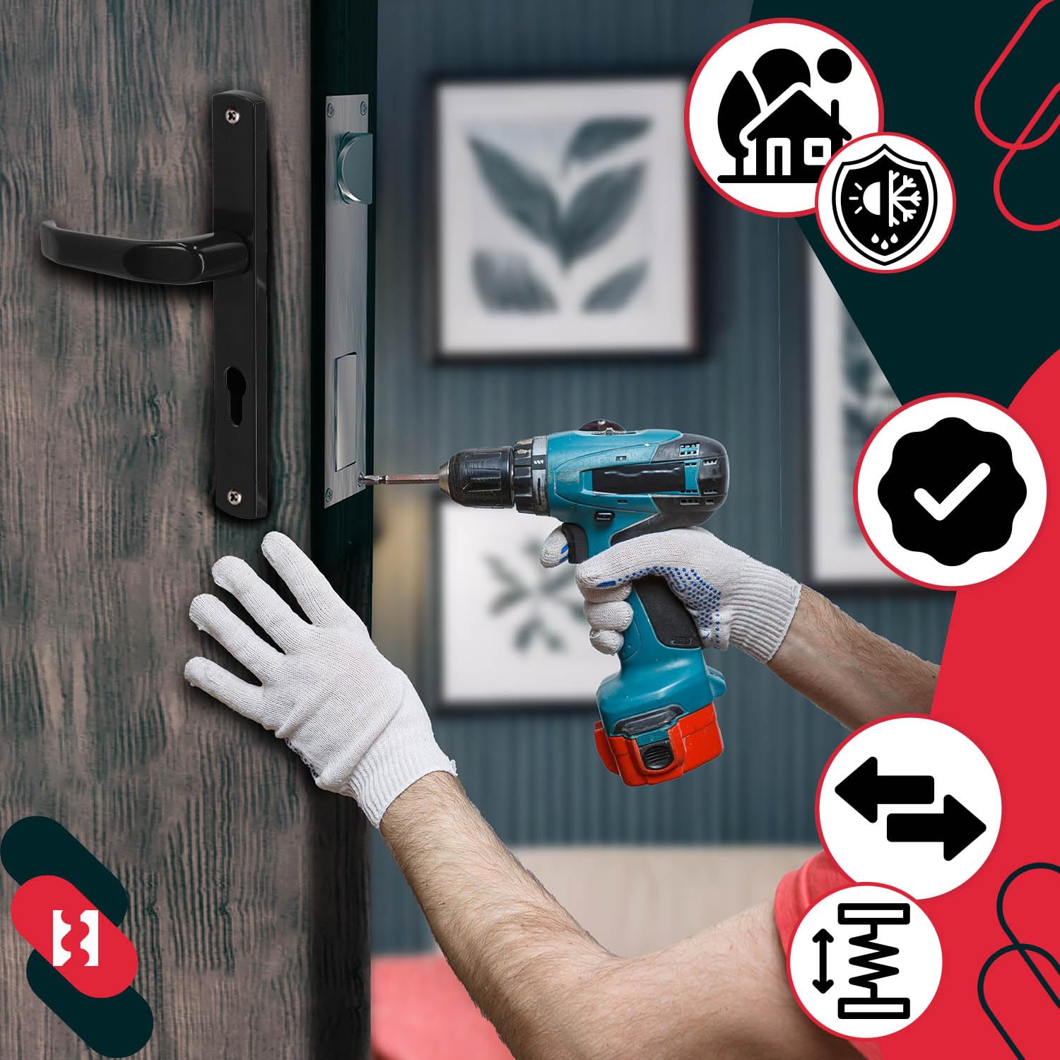 KOTARBAU® Türdrücker-Türknauf Satz 72 mm Langschild Schwarz Profilzylinder für Türen Tore Pforten