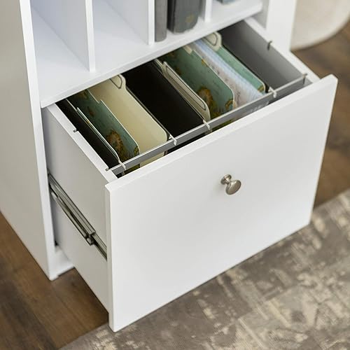 Miniatura 7 de We Furniture, Home Office Deluxe, escritorio para computadora, color negro, Madera Sólida, Blanco