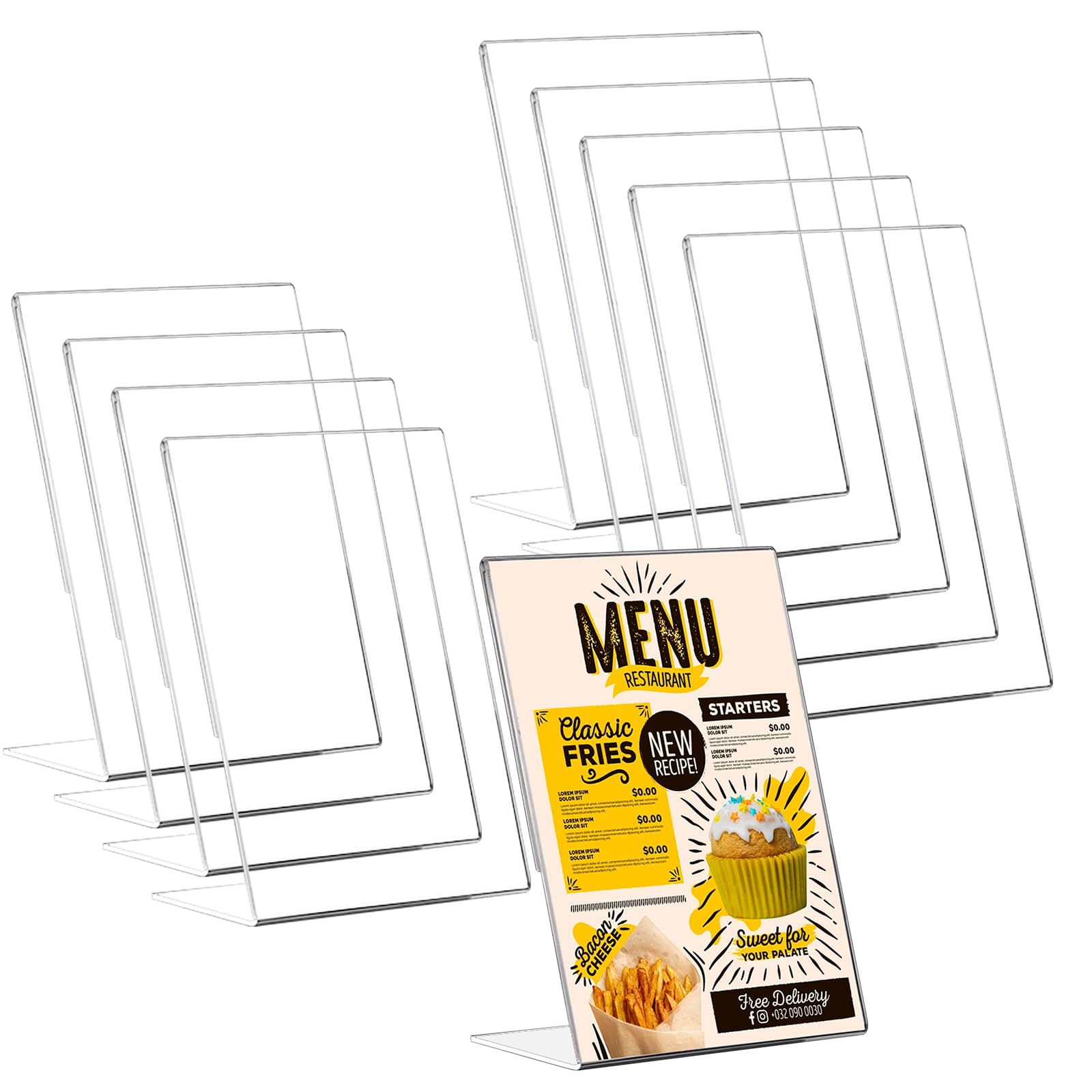10 espositori da tavolo A4 formato A4 in acrilico per foto, caffè, ristoranti, esposizioni, uffici