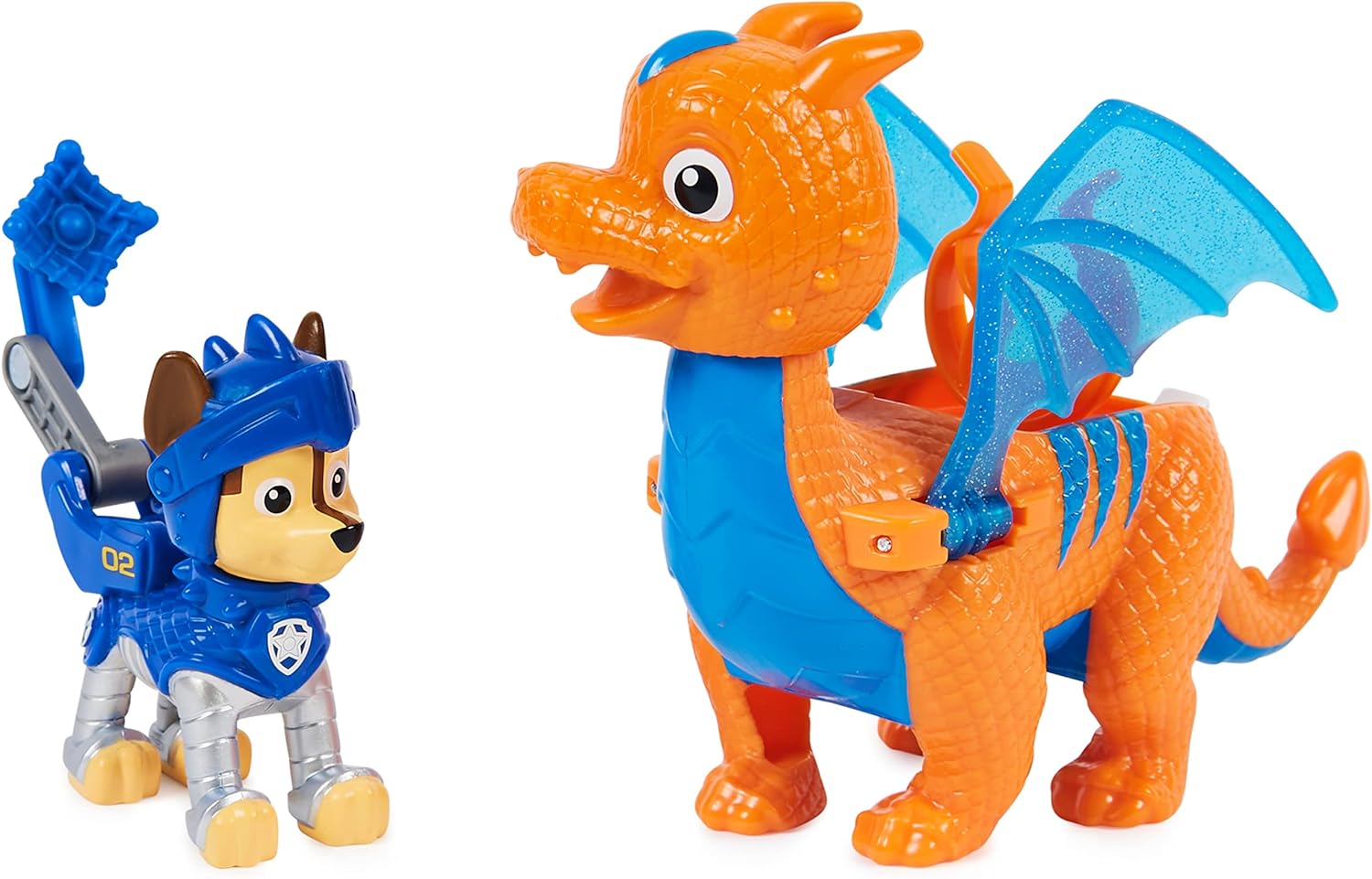 Pat' Patrol Rescue Knights – Pack de 2 Figuras de Cachorro + dragón – Juguete Infantil de 3 años + – Modelo Aleatorio