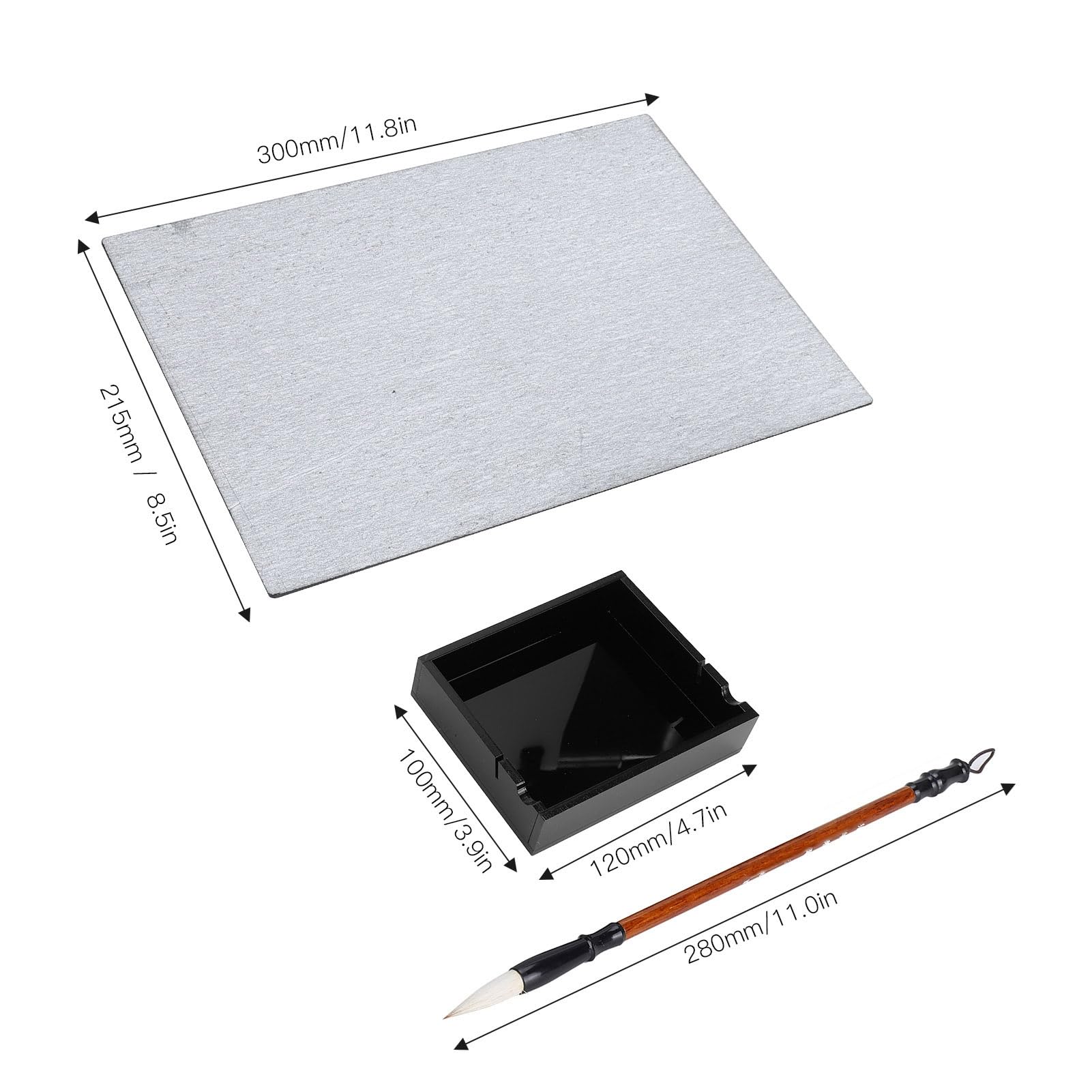 Ensemble d'écriture à l'eau Buddha Board - Bloc à Dessin 300 * 215 Mm avec Brosse et Récipient de Stockage d'eau pour la Peinture, le Gribouillage, le Développement des