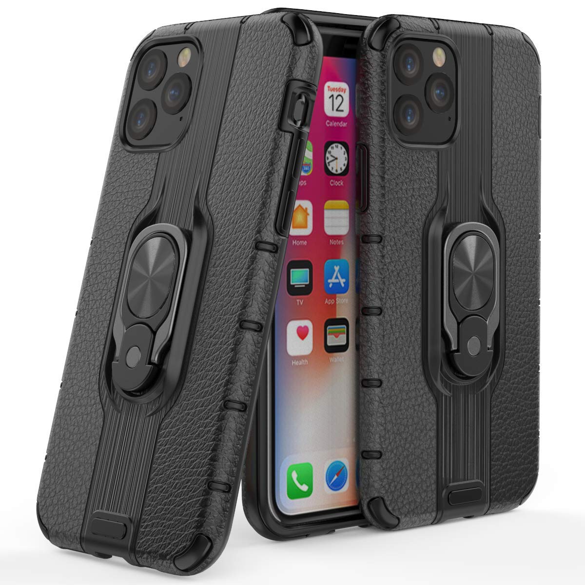 iPhone 11 Pro Case,UZER Kickstand Shockproof Hybrid Dual Layer Hard Cover PC + Soft Silicone Interior Scratch Protective Ring Stand Combo Armor Defender Protective Case for iPhone 11 Pro 5.8" 2019