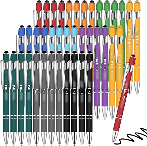 Miniatura 7 de Teling Snarky - Bolígrafos de oficina divertidos, con citas motivacionales, negativas, pasivas, con mensajes positivos, para regalo de compañero de