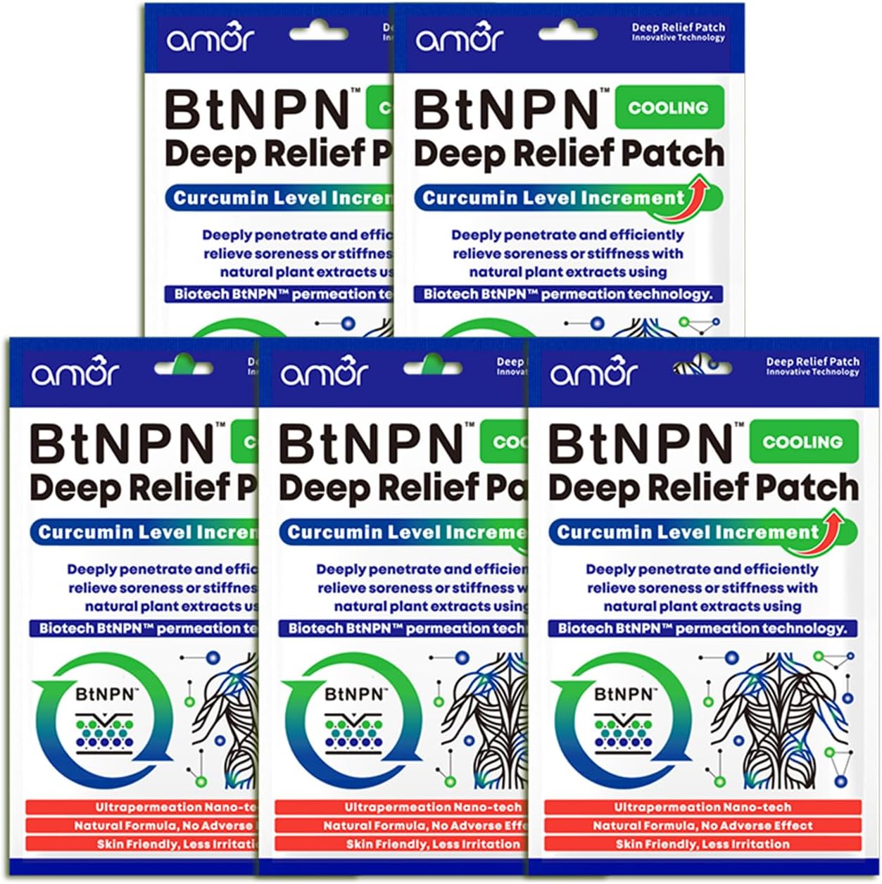 Amor Turmeric & Curcumin Topical Relief Patch – Natural Botanical Formula for Daily Comfort, Post-Workout Recovery, Muscle Soreness. BtNPN Tech | 5.1 x 3.5, (5 Packs, a Total of 30 Large Patches) Amor Turmeric & Curcumin Topical Relief Patch – Natural Botanical Formula for Daily Comfort, Post-Workout Recovery, Muscle Soreness. BtNPN Tech | 5.1 x 3.5, (5 Packs, a Total of 30 Large Patches)