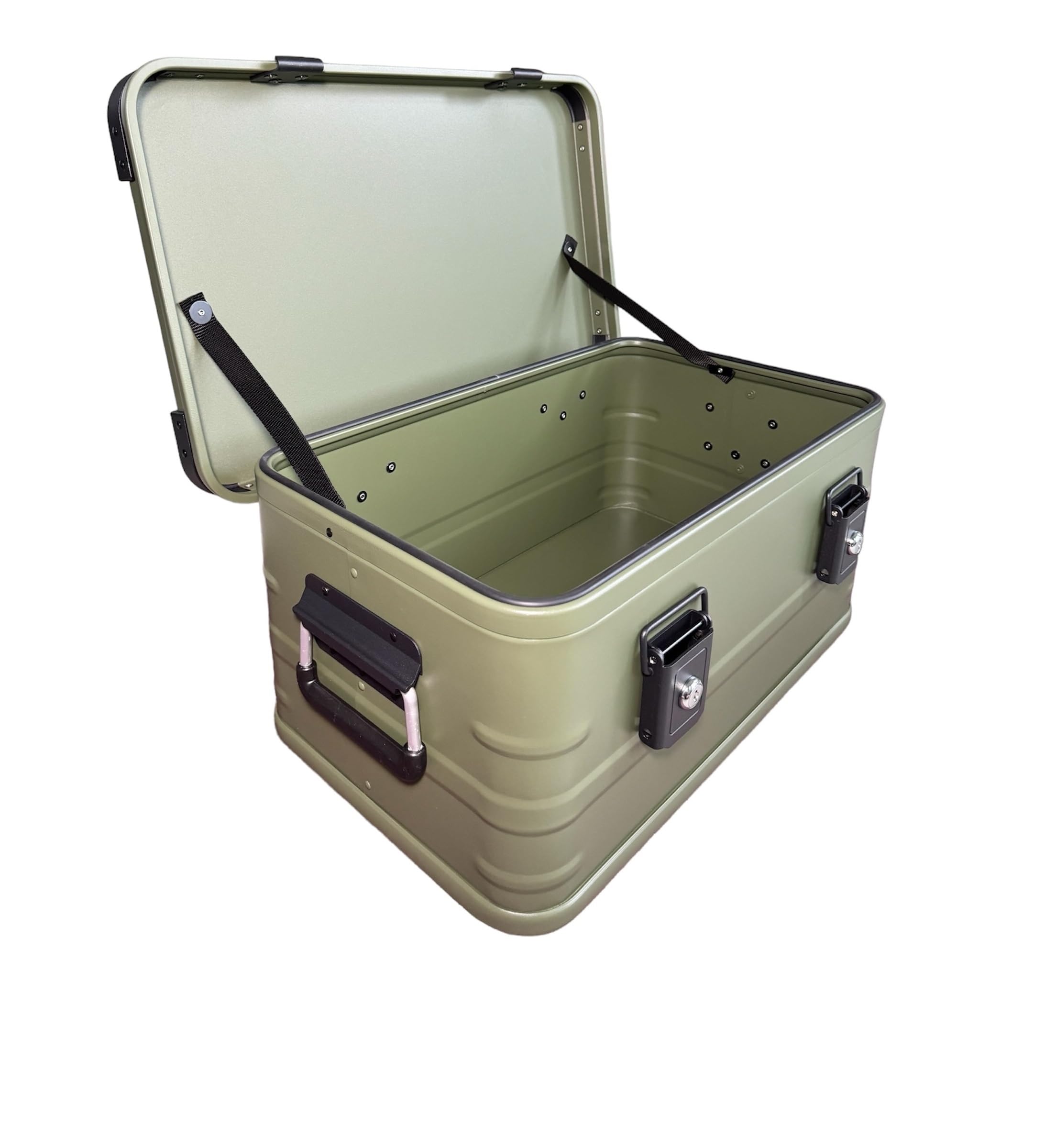 Premium quality Metal Aluminum Camping Storage Box for Outdoor Activities like Sport, Fishing, Hunting, Hiking, Trunk Box, Cargo Case, Transport Container, Waterproof Box 30Liters (517x321x230mm)