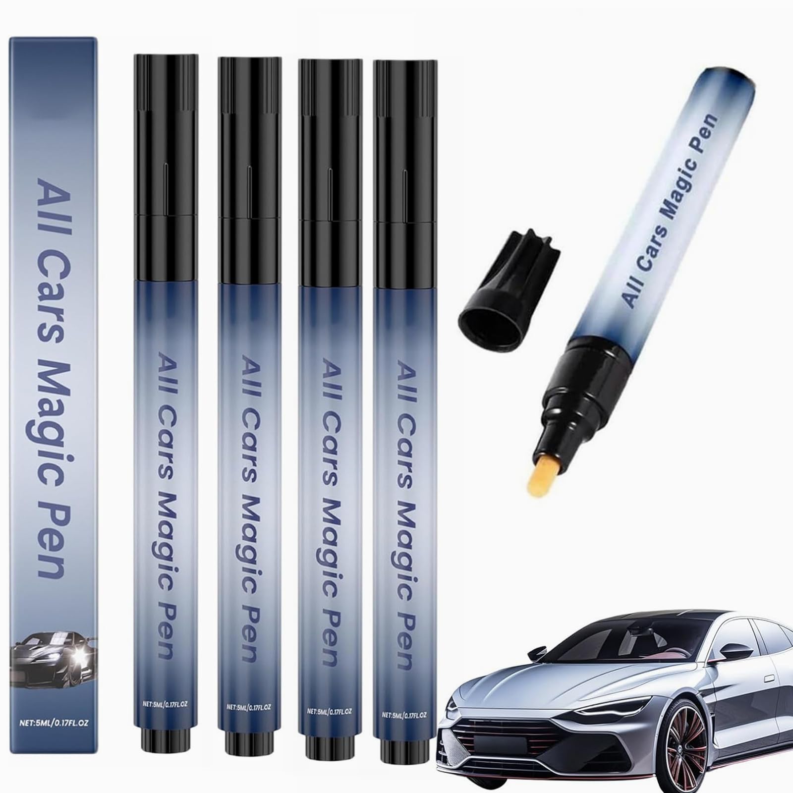All Cars Magic Pen,Pluma De Retoque del Coche,Bolígrafo de Reparación Arañazos Coches,Juego de Bolígrafos para Reparar Arañazos en el Coche,Repara Rápidamente Arañazos y Daños en la Pintura (2pc) — view 9