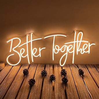 Urban CubesBetter Together Neon Sign Personalized Led Signs - Neon LED Signs Board Lights for Wall Home Living Room Decor Wedding Party Bar Restaurant Shop Birthday