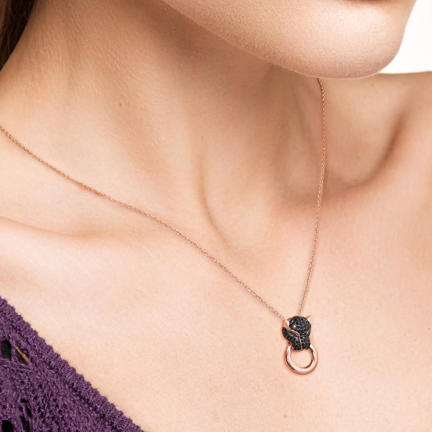 Santuzza 925 Sterling Silver Animal Gemstone Pendant for Women