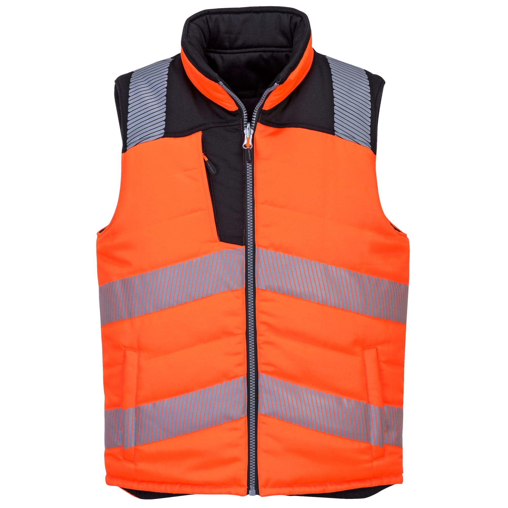 Portwest PW374 PW3 Hi-Vis Reversible Bodywarmer Fully Lined Stain Resistant