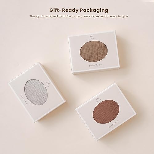 Miniatura 6 de Konssy Funda de lactancia de muselina para lactancia materna, transpirable, 100% algodón, con aro rígido para delantal de lactancia, toldo multiusos