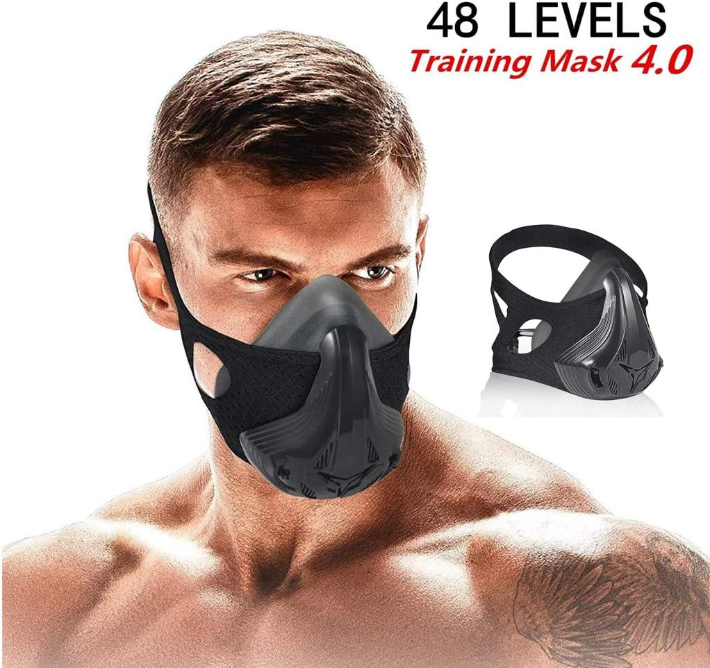 QISE Training Mask 4.0 with 8 Filters Workout Mask 48 Levels Breathing Resistance Levels - Fitness Mask Training in High Altitude Simulation Increase Cardio Endurance