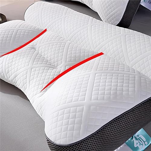 Miniatura 2 de lfjfaecx Sumoze - Almohada ergonómica de plumón de ganso, almohada de espuma viscoelástica para cervical ergonómica, soporte cervical para mejorar