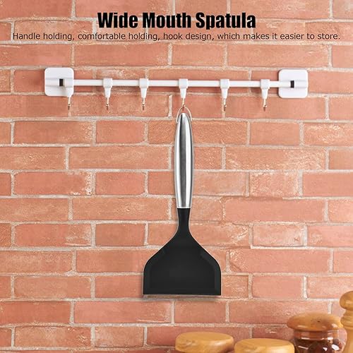 Miniatura 4 de BORDSTRACT Espátula giratoria, espátula ancha de silicona sólida con mango de acero inoxidable, espátula antiadherente sin BPA resistente al calor,