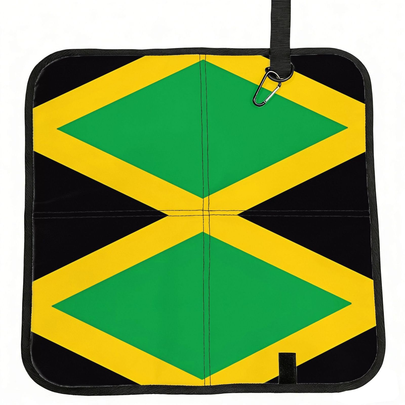 WZYCWB jamaica flag Foldable Seating Cushion with Carabiner - Stadium Mat for Camping, Hiking and Outdoor Activities