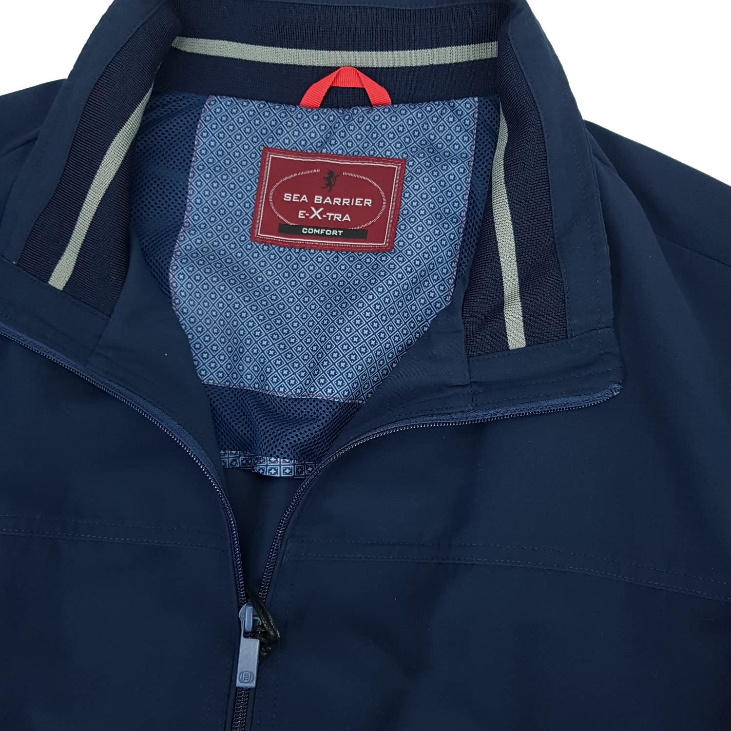 SEA BARRIER Giubbotto Giubbino Uomo Leggero Taglie Forti Blu con Zip Intera 3XL 4XL 5XL 6XL