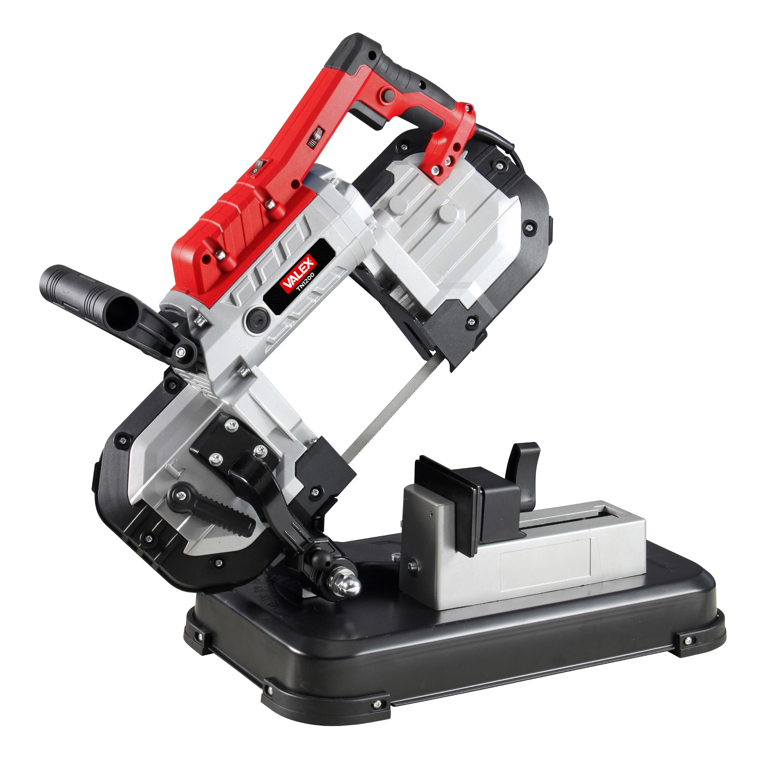 Valex TN1200 Sega a Nastro Portatile, 1200W, per Metalli e Profilati Plastici, Taglio max Ø127mm, con Piedistallo