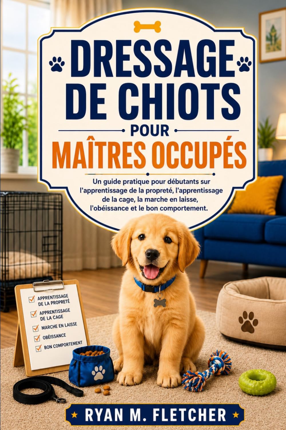 DRESSAGE DE CHIOTS POUR MAÎTRES OCCUPÉS: Un guide pratique pour débutants sur l'apprentissage de la propreté, l'apprentissage de la cage, la marche en laisse, l'obéissance et le bon comportement.