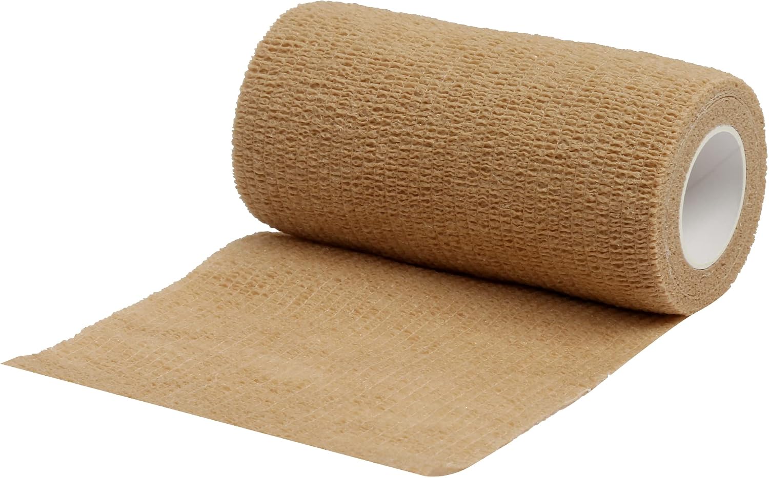 Self-Adhesive Cohesive Bandage Wrap – 15cm x 4.5m – Breathable, Non-Woven First Aid Tape for Humans & Pets (Dogs, Cats, Birds) – Sports, Wrist Support, Swelling (Pack of 4, Beige)