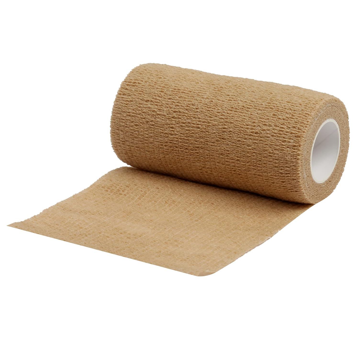 MuscleFix Cohesive Crepe Bandage, Elastic Self Adhesive Tape for Sports Injury, Strain, Knee & Wrist, Ankle Sprains & Swelling (10 cm X 4.5 mtr- Pack of 4) Beige & Blue