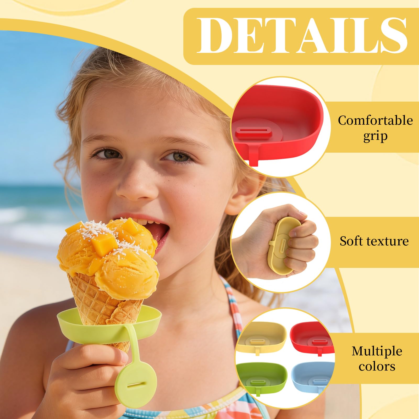 Soportes para Helados Antigoteo 4 Piezas Moldes Helados Silicona Molde Helado Molde Helado Soporte de Silicona para Paletas, para Casa, Adultos, Niños, Fiesta de Verano, Moldes helados