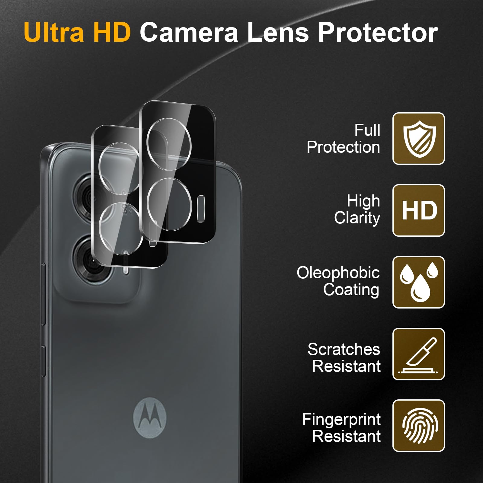 Paquete de 3 protectores de pantalla de vidrio templado para Motorola Moto G Stylus 5G 2024 + 3 protectores de lente de cámara, antihuellas, dureza 9H, resistente a los arañazos, fácil de