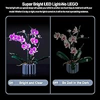 Vista 5 de BrickBling Iluminación LED solamente, compatible con flores de orquídeas Lego; kit de luz creativa compatible con Lego 10311, gran regalo
