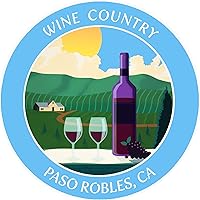 Vista 4 de Vinyard - Wine Country - Paso Robles, California 3.5 pulgadas DIY Adhesivo de vinilo adhesivo de aventura vacaciones tema novedad apliques