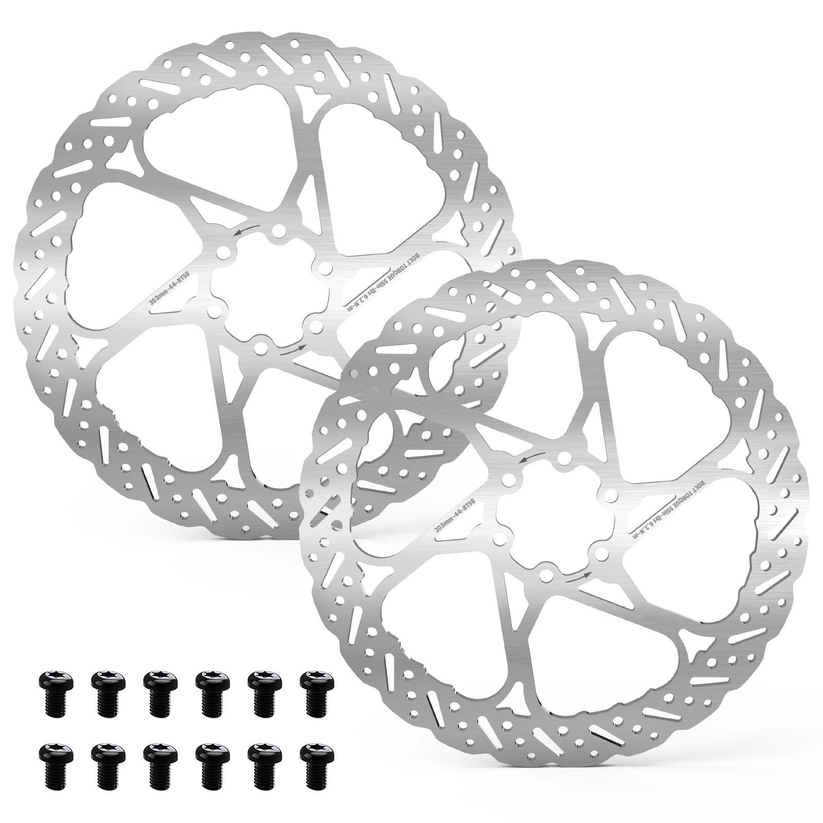 HAYSXVR Bike Brake Drum Fit For SHIMANO Hydraulic Brake Rotor 140MM 160MM 180MM 203MM Bicycle Brake Discs Bike Disc Brake Rotor Bicycles Rear Brake Drum(2PC 203MM)