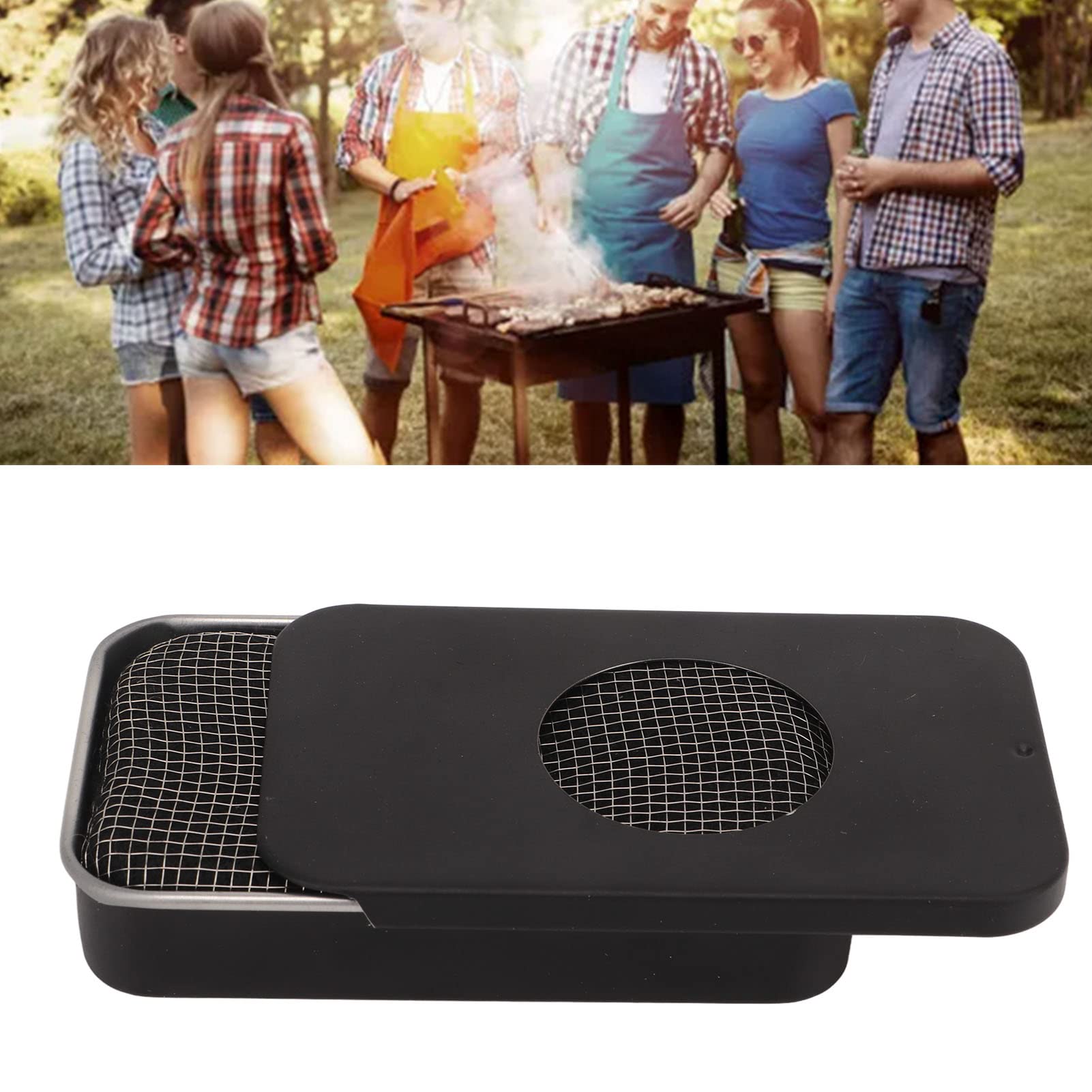 Topyond Outdoor Alcohol Stove, Single Stove, Portable Lightweight Mini Windscreen Camping Alcohol Heater for Outdoor Camping, Black