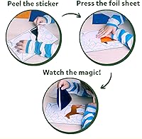 Vista 5 de Skillmatics Foil Fun - Mega pack de animales, arte sin desorden para niños, kits de manualidades y suministros, actividad creativa de bricolaje