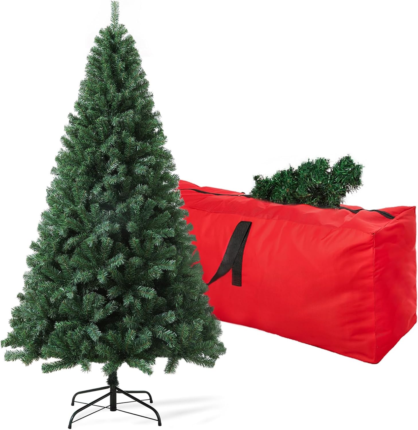 4ft Artificial Christmas Tree, Arbol de Navidad with 450 Branch Tips, Premium North Valley Spruce with Fold-Able Base Stand, Xmas Tree for Home, Office, Shop Decoration Green 4ft