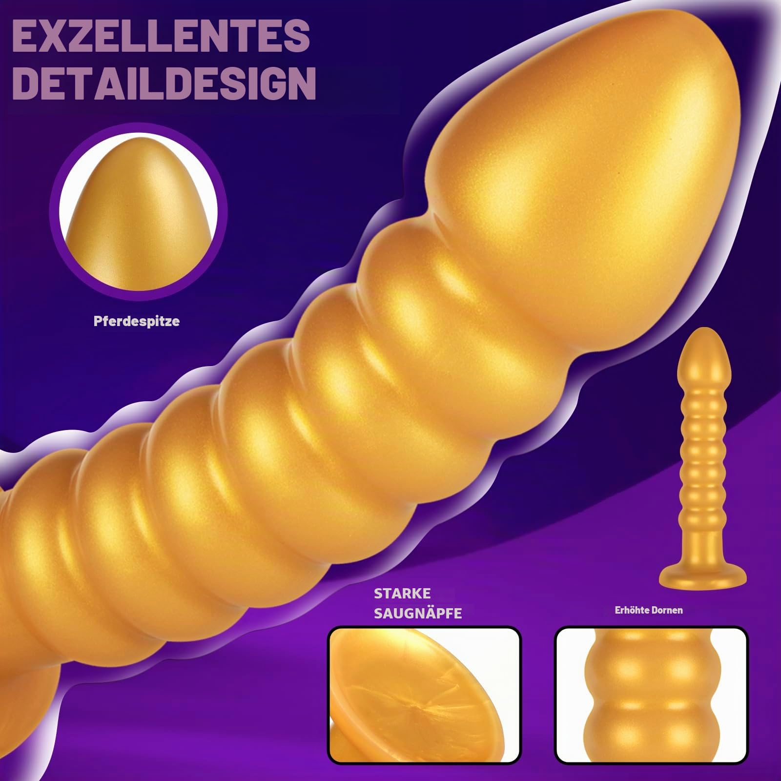 36cm langer weicher Silikondildo, starkes g - weiches dilsack-dildo, stabiles pornozeug und starkes sexspielzeug, starkes nickerchen und nickerchenGoldener nickerchen