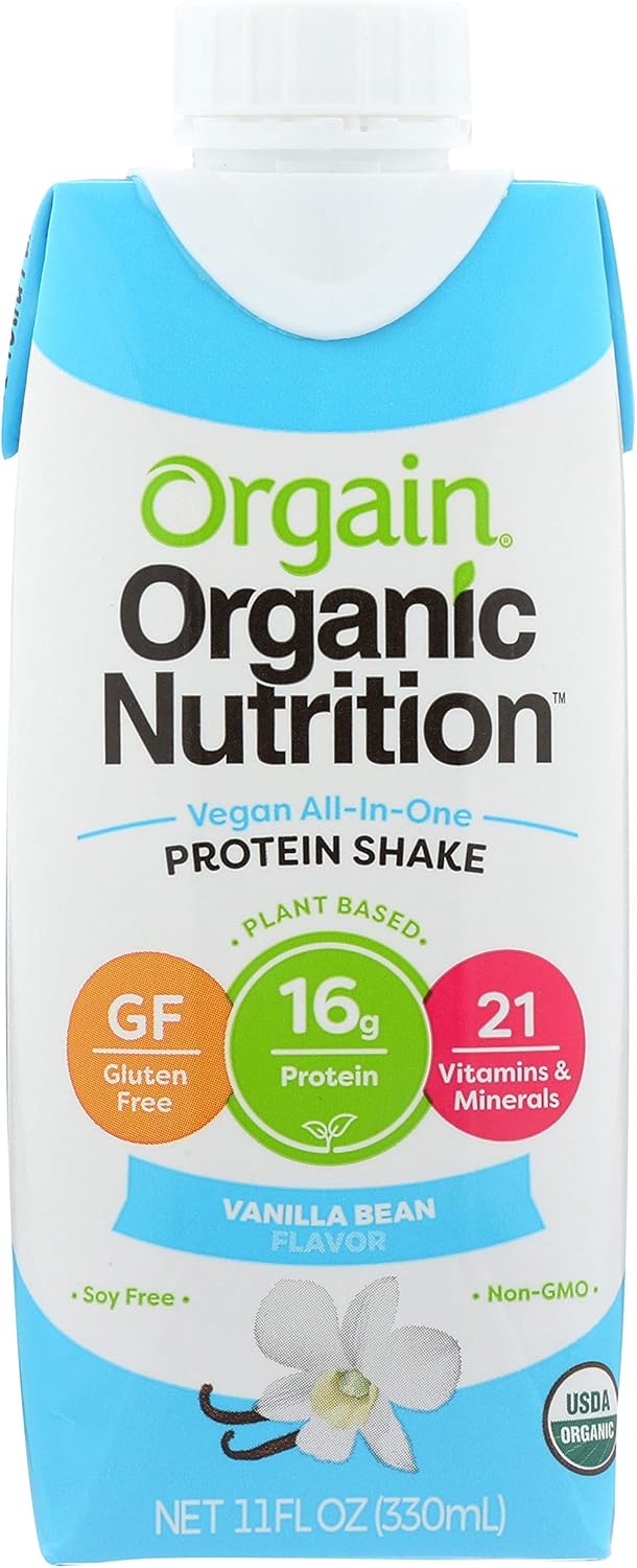 Orgain Sweet Vanilla Bean, Vegan 11 Fl Oz (Pack of 12)