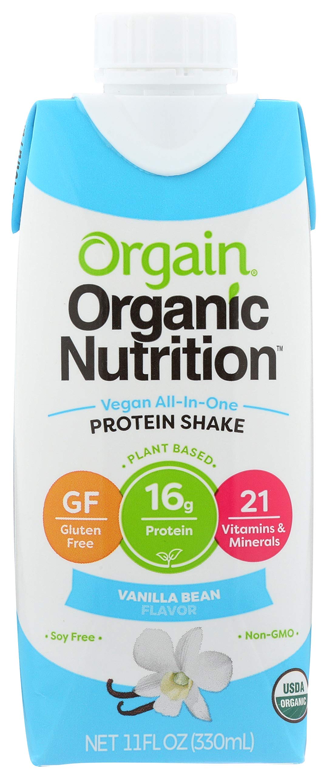 Orgain Sweet Vanilla Bean, Vegan 11 Fl Oz (Pack of 12)