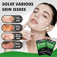 Vista 2 de 20 Pack Blackhead Remover Mask Set, Charcoal Peel Off Black Face Mask with Brush, Blackhead Pore Acne Remover for Face and Nose, Deep Cleansing for