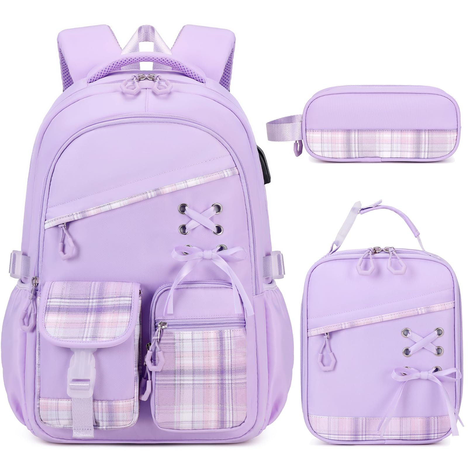 DIGOBAY Zaino Plaid Nastro, Viola, Zaini Tradizionali