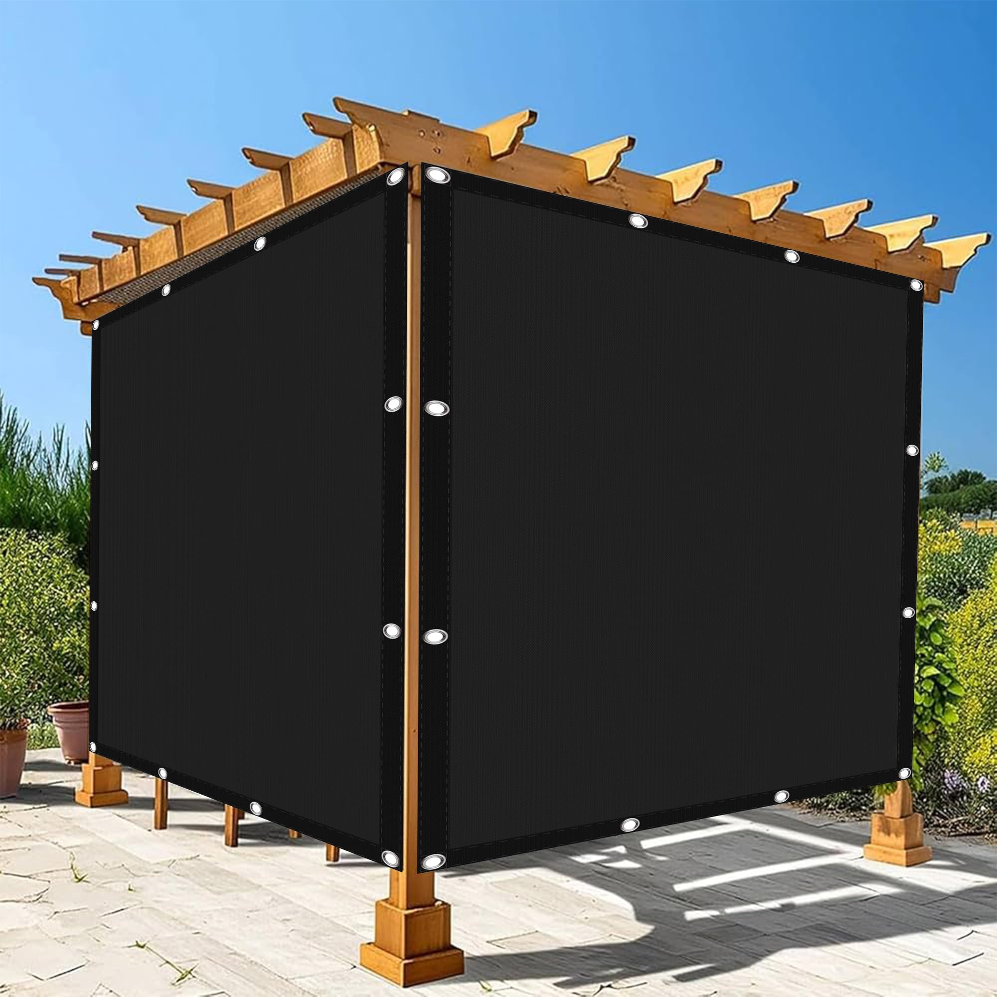 Voile d'ombrage pour terrasse et jardin grand format 1,5x7m noir