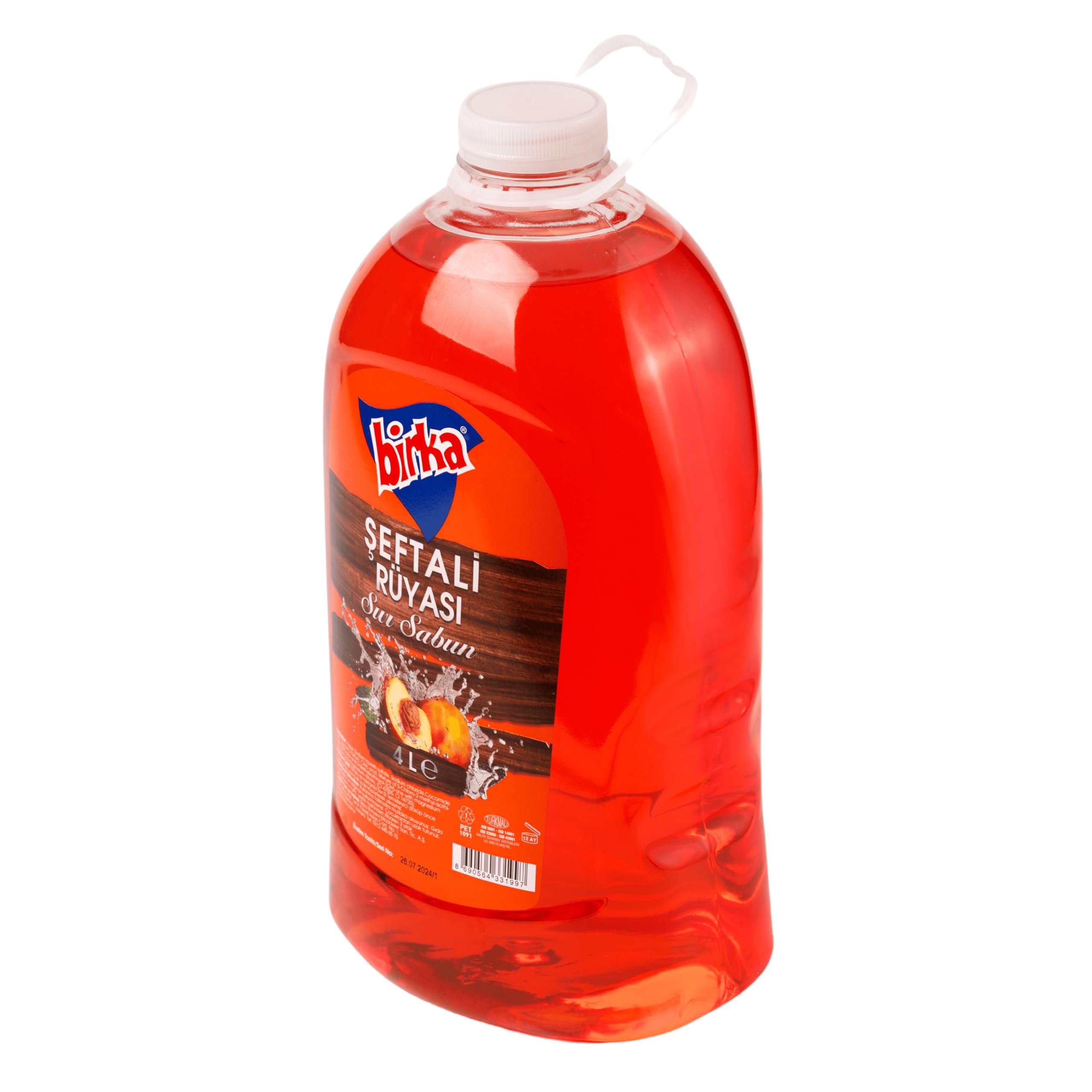 Birka Şeftali Kokulu 4000 ml. Sıvı El Sabunu - Uzun Süreli Kullanım, Etkili Temizlik